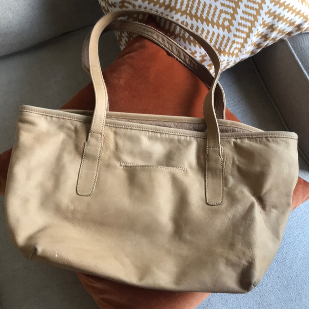 The softest calf leather tan tote bag